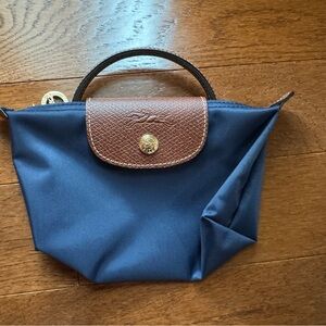 Longchamp Blue and Brown Mini Bag